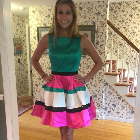 pink and green dresses cocktail